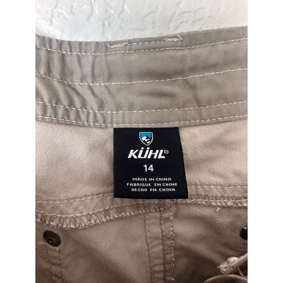 Kuhl Free Range Capri Pants Womens 14 Tan Cargo Pockets Hiking - Picture 7 of 8